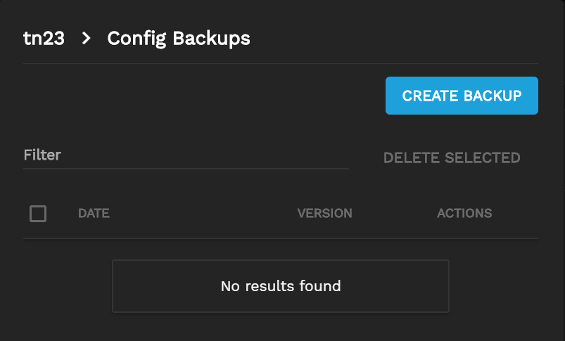Config Backups Create ConfigBackupsCreate