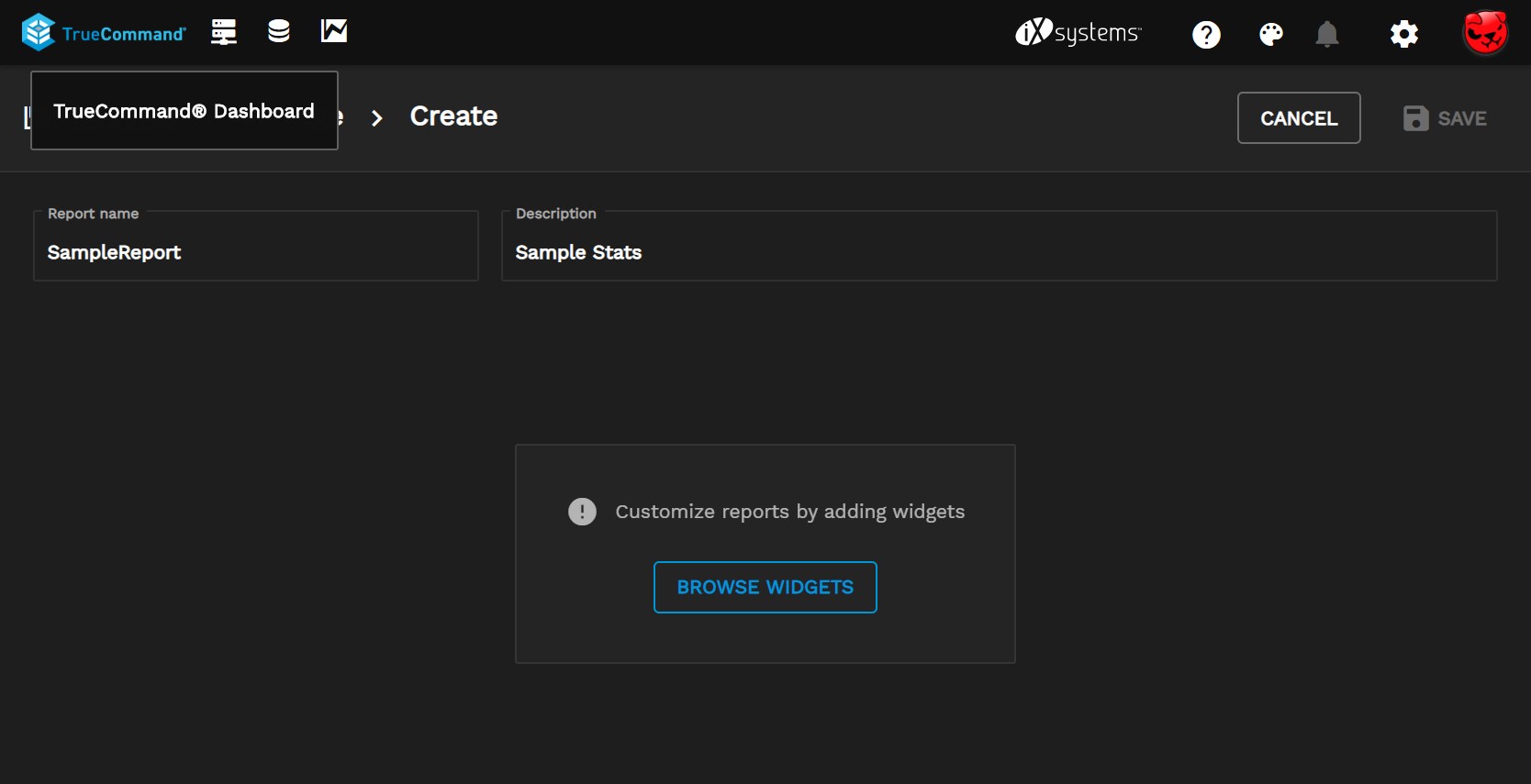 Create a new report ReportsCreate