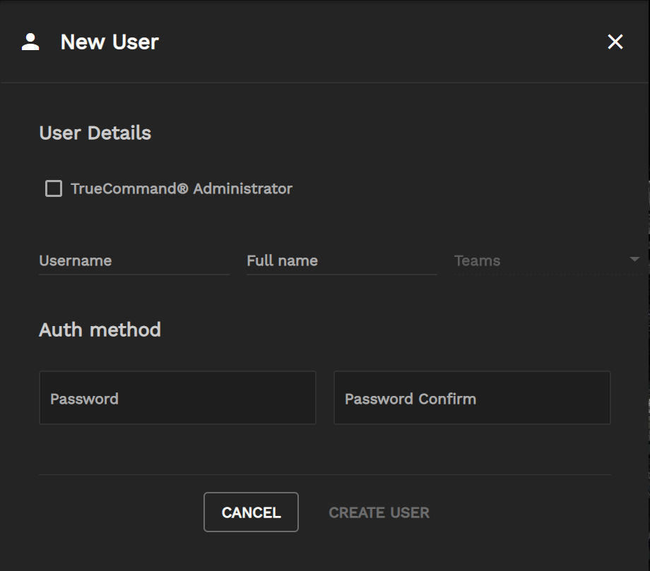 Adding a new user UsersAdd