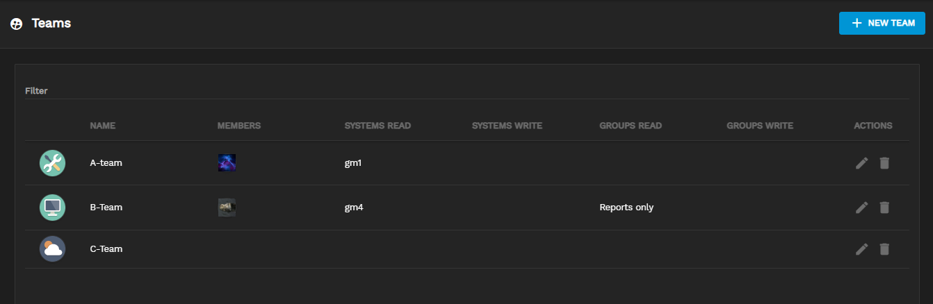 Teams List TeamsList