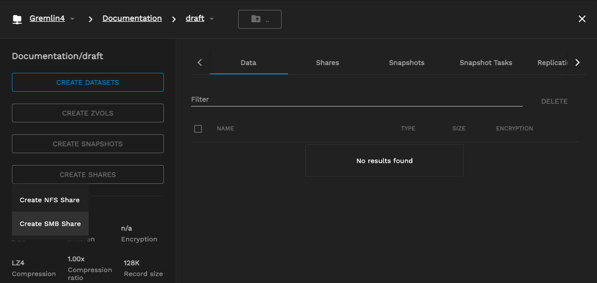 Create SMB Share TrueCommandCreateNFS