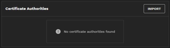 Administration Certificates Authorities Widget AdministrationCertificateAuthoritiesWidget