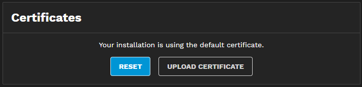 Administration Certificates Widget AdministrationCertificatesWidget