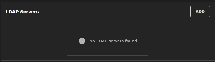 Administration Screen LDAP Servers Widget AdministrationLDAPServersWidget