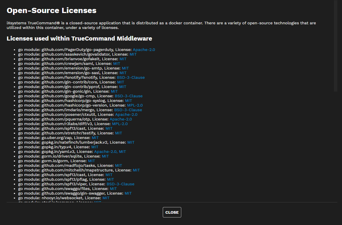Open-Source Licenses Window OpenSourceLicensesWindow