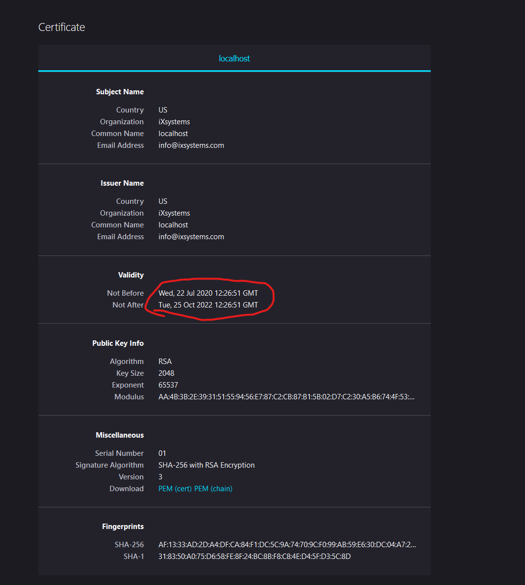 TrueNAS 13 freenas_default certificate expired TrueNAS Community