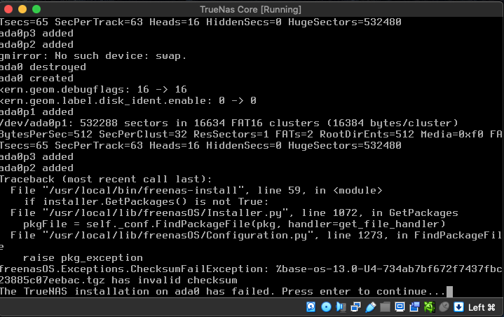 Error installing Truenas Core in virtual box | TrueNAS Community