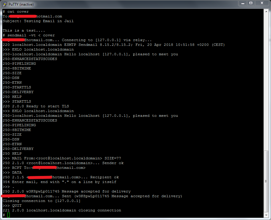 FreeNAS - Jail Email Test, SSH Shell.png