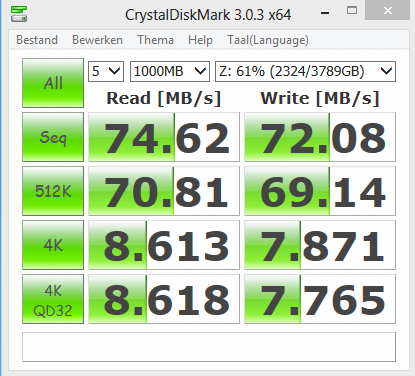 NAS C2750 4 Disk RaidZ1 - Crystal Disk Mark.PNG