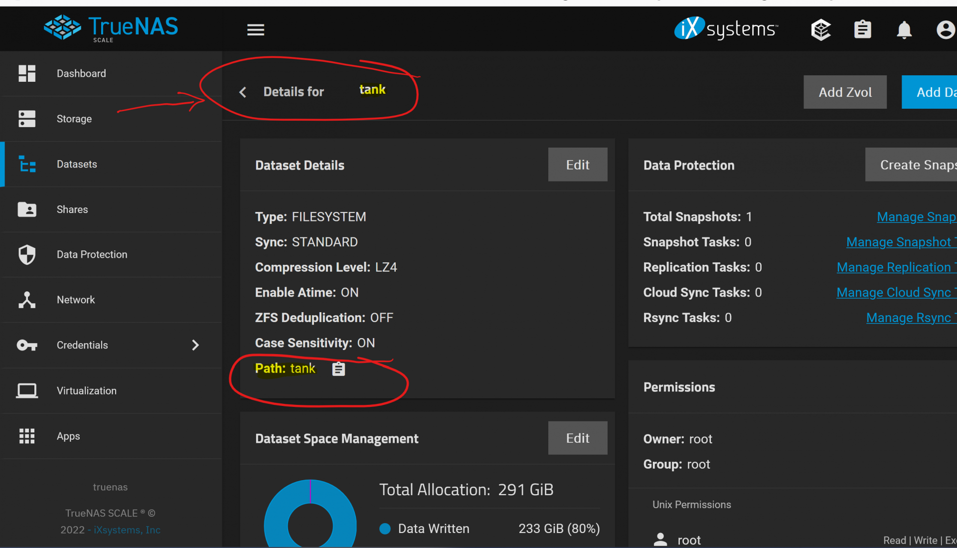 Screenshot Storage - Manage Dataset - dataset details.png