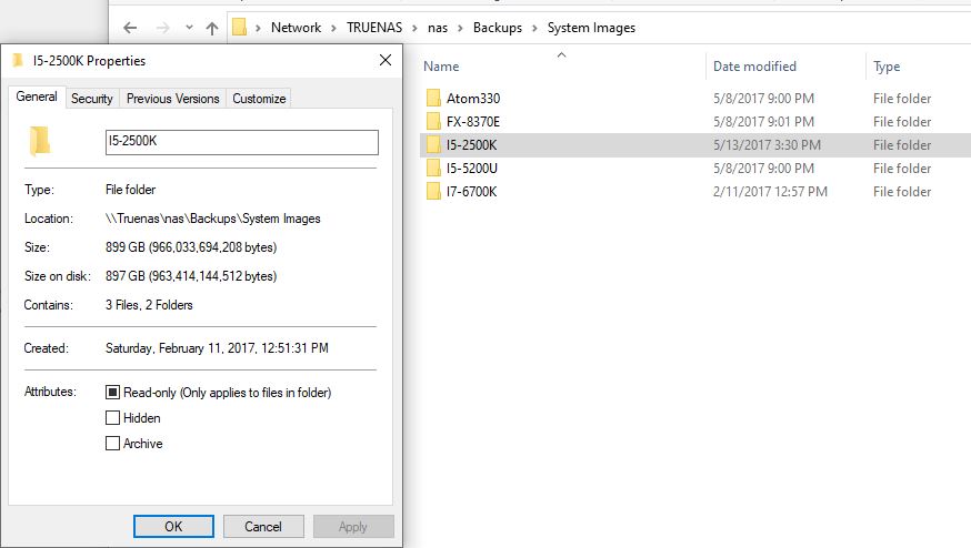 TrueNAS Windows Explorer - Used Size Reporting I5-2500k.JPG