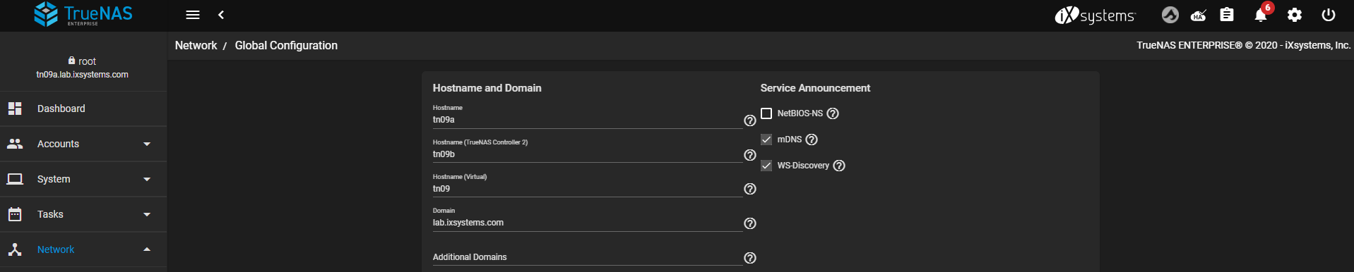 NetworkGlobalConfigurationHAEnterprise