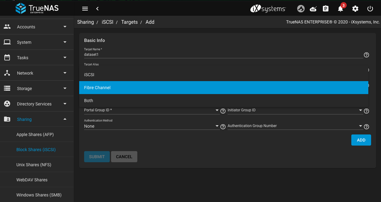 Sharing ISCSI Targets Add Fibre