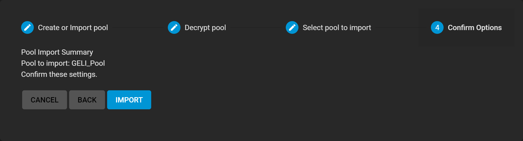 StoragePoolsAddImportGELIPresentDecryptPoolSummary