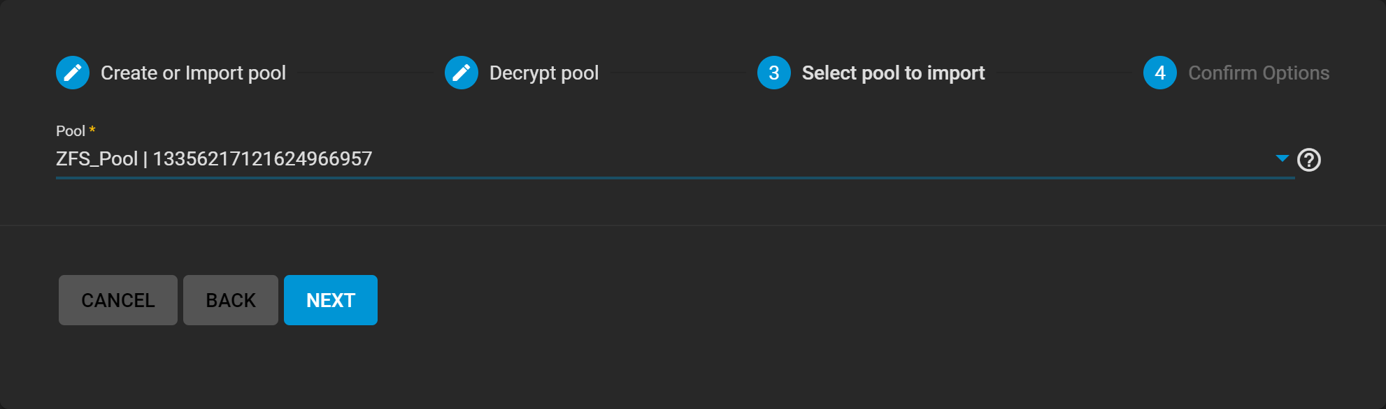 StoragePoolsAddImportZFSPool