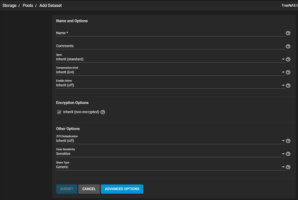 Add Dataset Screen