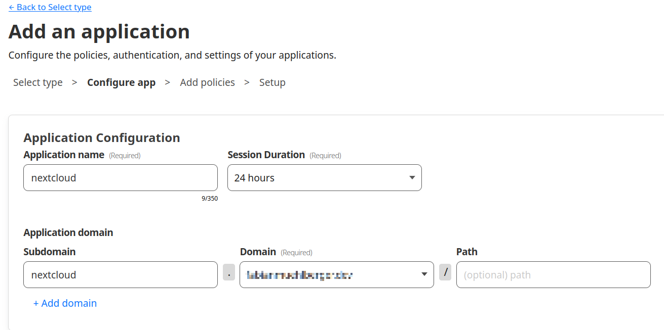 Cloudflare Add Application