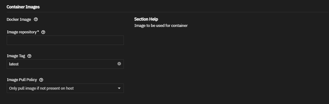 Container Images Settings