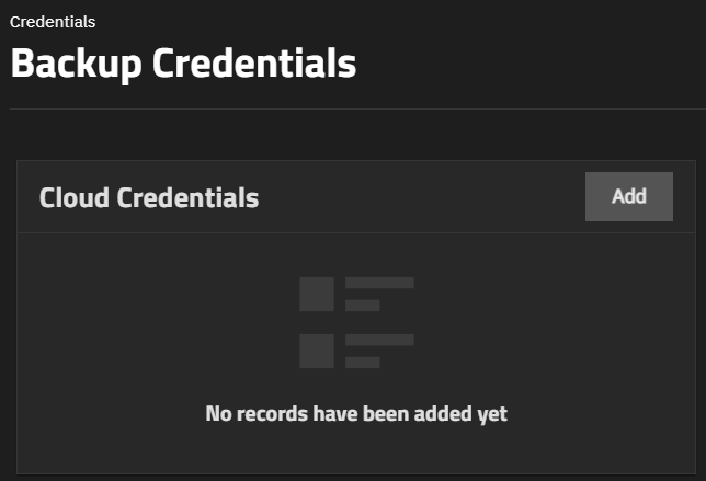 CloudCredentialsNoCredentials