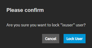 Lock User Dialog Lock User Dialog