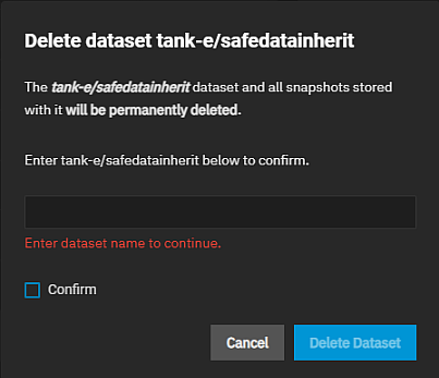 Delete Dataset Child Dataset