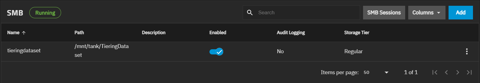 SMB Tiering Status SMB Tiering Status