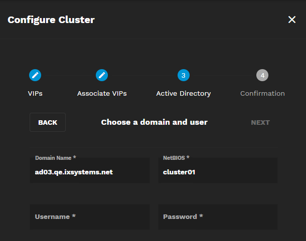 Configure Cluster Active Directory Connection