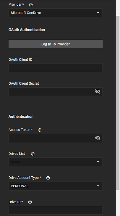 CloudCredentialsMSOneDriveAuthentication