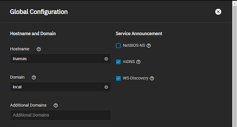 GlobalConfigHostAndDomainNameSettings