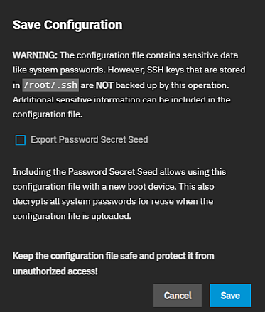 SystemGeneralSaveConfiguration