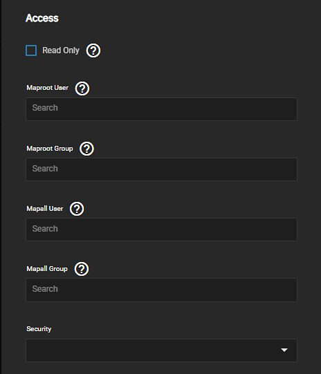 Advanced Options Access Settings