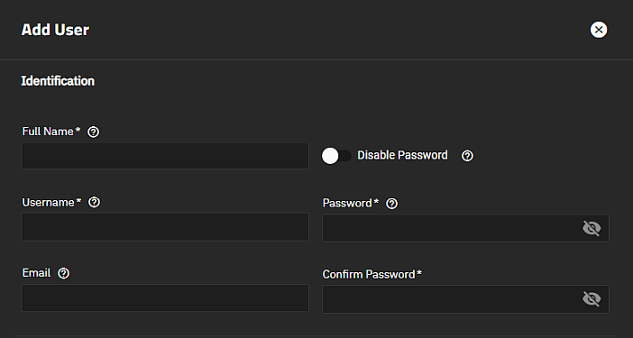 Add User Identification Settings