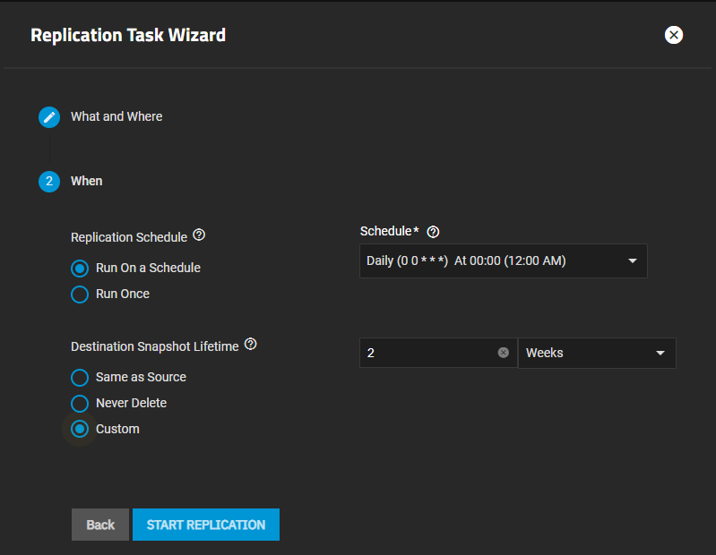 Set Replication Task Schedule