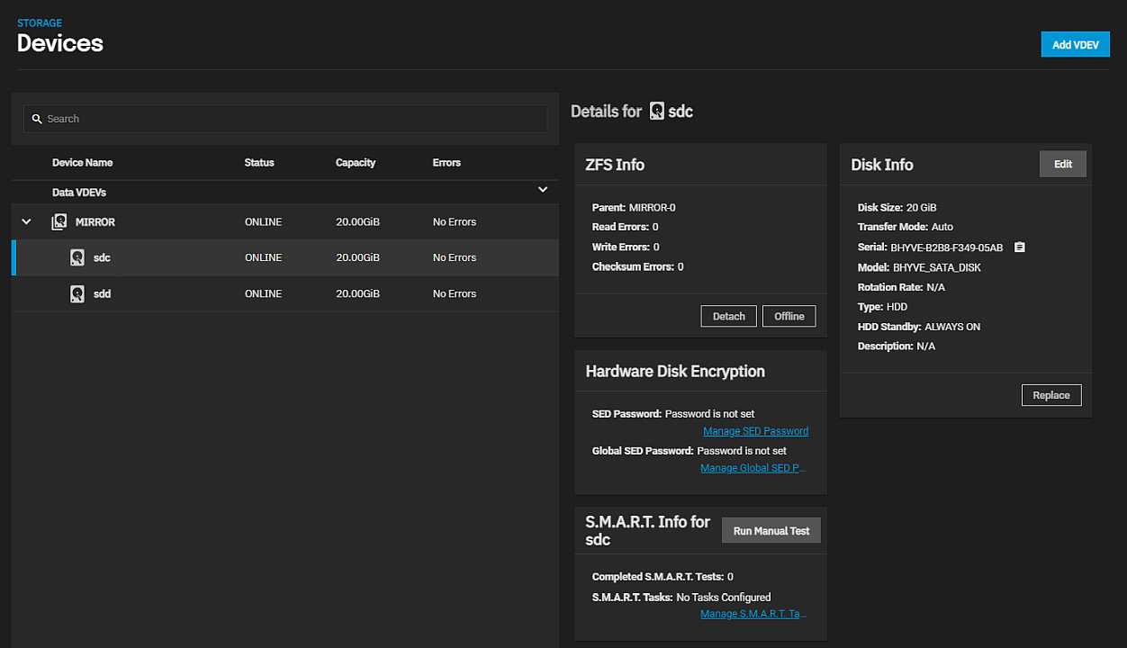 Devices Disk Widgets