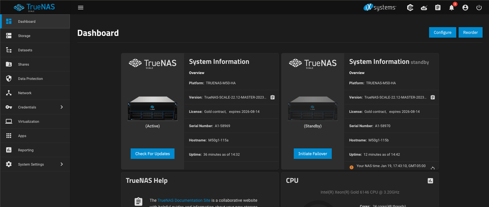 Main Dashboard for HA Systems