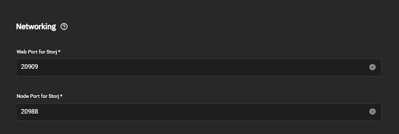 Network Settings Storj App SCALE