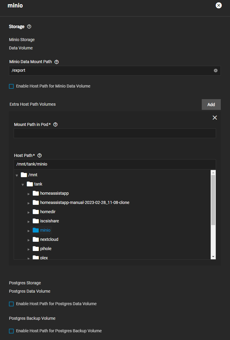 MinIOStorageAddExtraHostPathVolumes