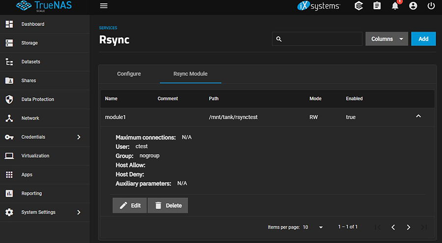 Services Rsync Module Details