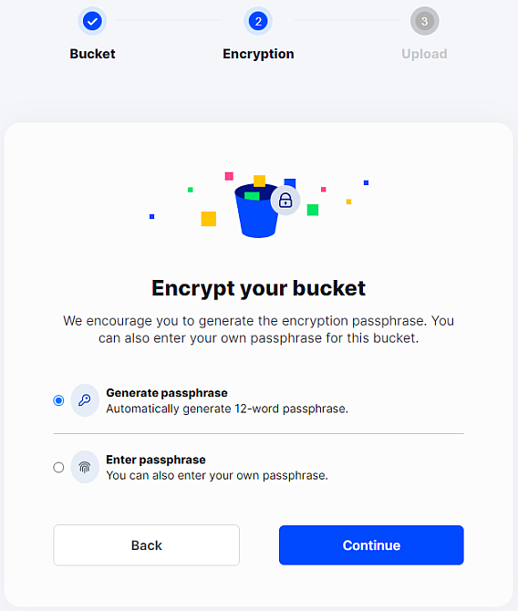 StorjEncryptYourBucketScreen