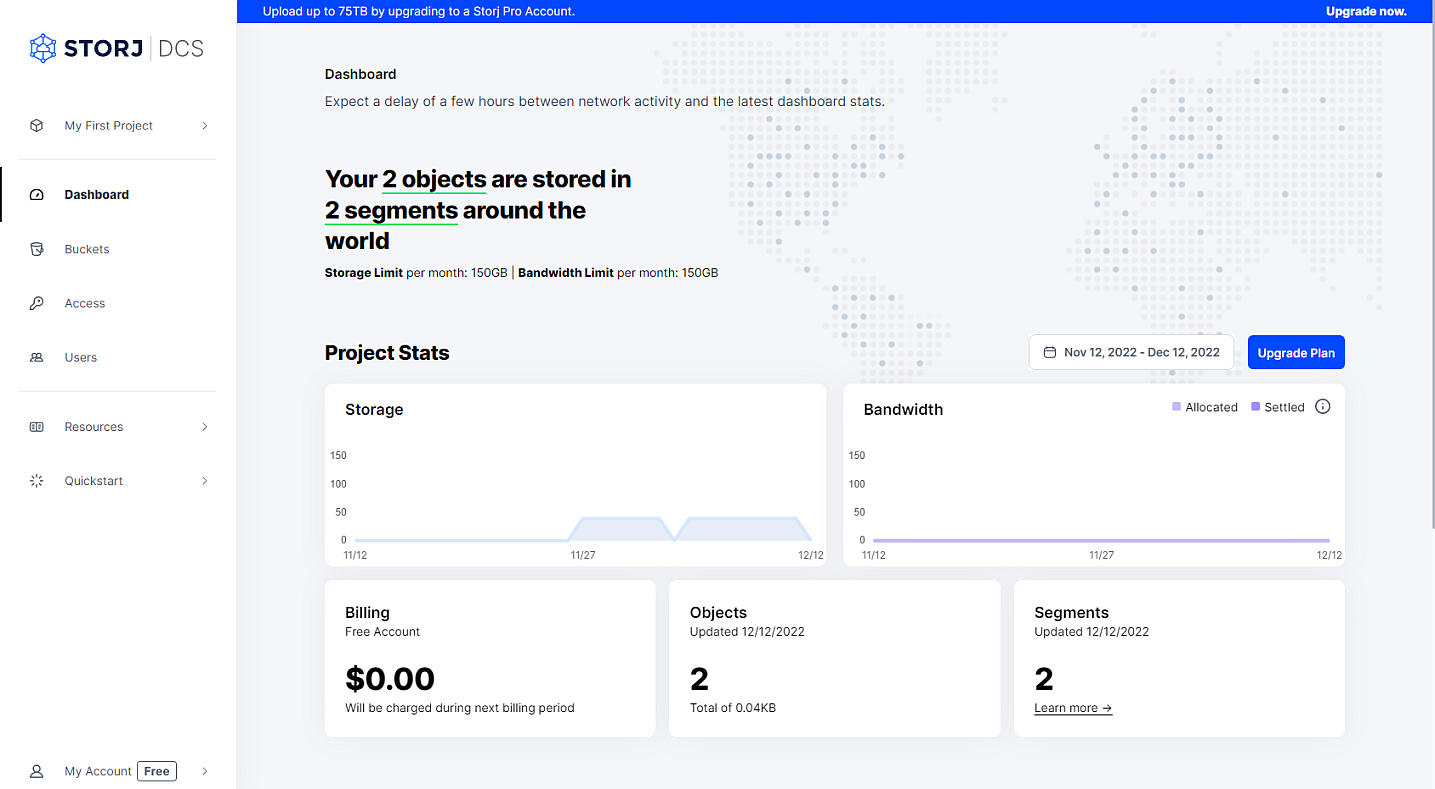 StorjMainDashboard