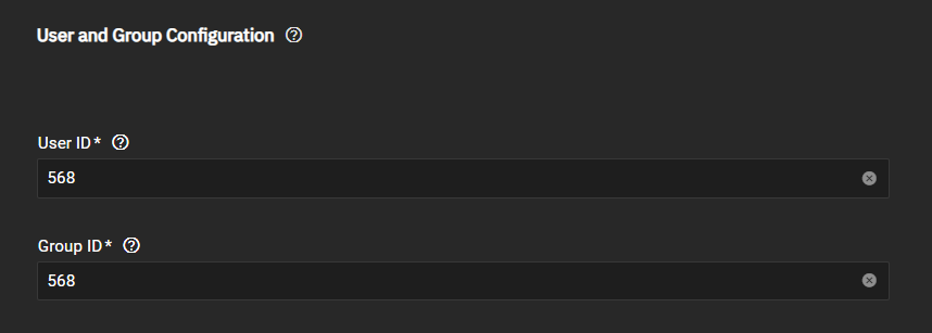 Syncthing User and Group IDs