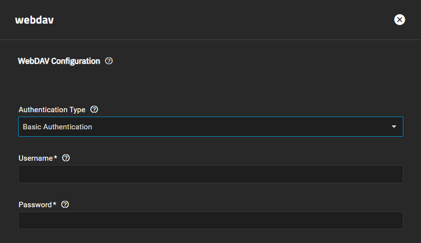 WebDAV Configuration Basic Authentication