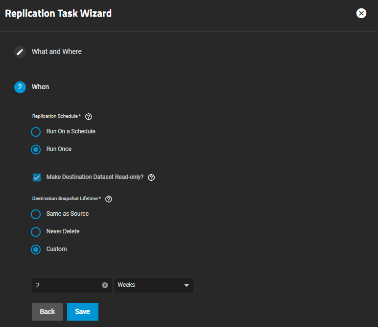 Add Replication Task When Custom Lifetime
