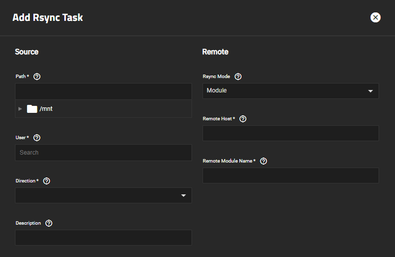 Add Rsync Task Source and Remote