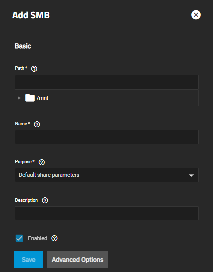 Add SMB Basic Options