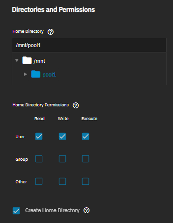 Directories and Permissions Settings