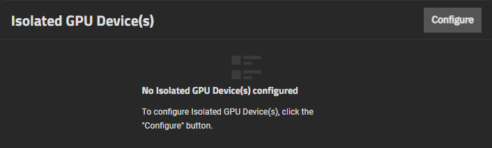 Isolated GPU Device(s) Widget