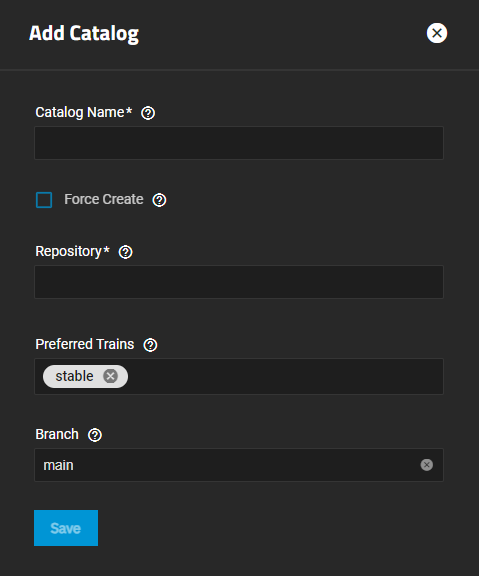 Apps Add Catalog Screen