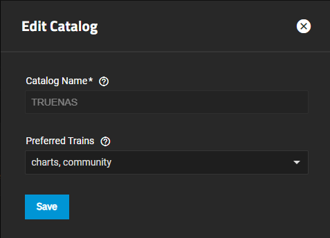 Apps Edit Catalog Screen