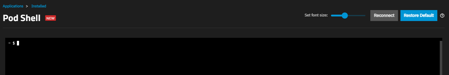 Apps Pod Shell Screen